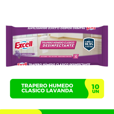 TRAPERO HUMEDO LAVANDA CLASICO EXCELL 10 UN