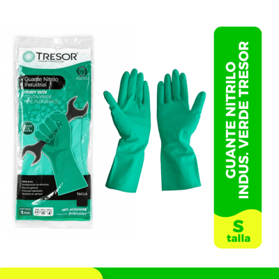 GUANTE NITRILO INDUSTRIAL VERDE TALLA 7 - S