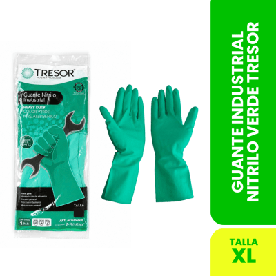 GUANTE NITRILO INDUSTRIAL VERDE TALLA 10 - XL