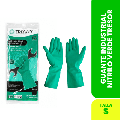 GUANTE NITRILO INDUSTRIAL VERDE TALLA 7 - S