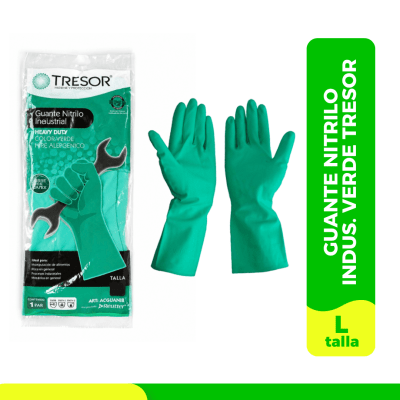 GUANTE NITRILO INDUSTRIAL VERDE TALLA 9- L