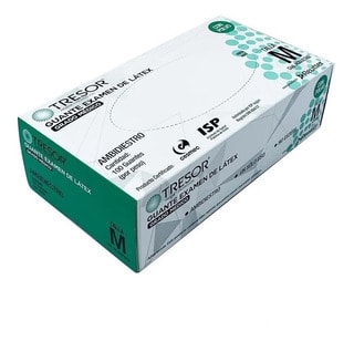 GUANTE EX.LATEX C/P BLANCO TRESOR M X100