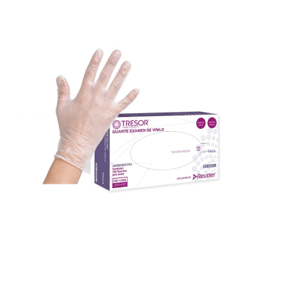 GUANTE VINILO TRESOR TALLA S 100UN