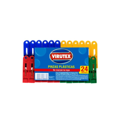 PINZAS P/Ropa PLÁSTICAS X24 - CLÁSICA