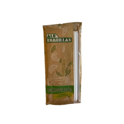 BOMBILLAS LISAS COMPOSTABLES X 40 UN