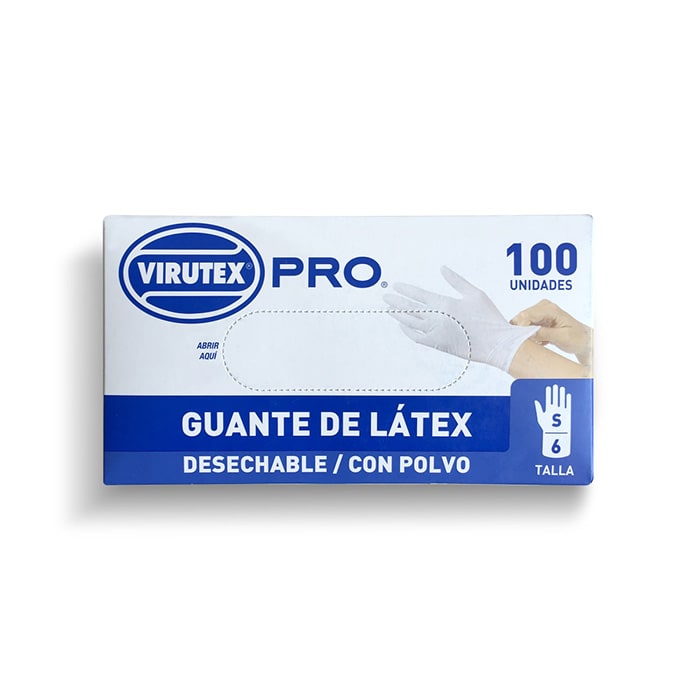 GUANTE LATEX C/POLVO     BLANCO S - VTX PRO1
