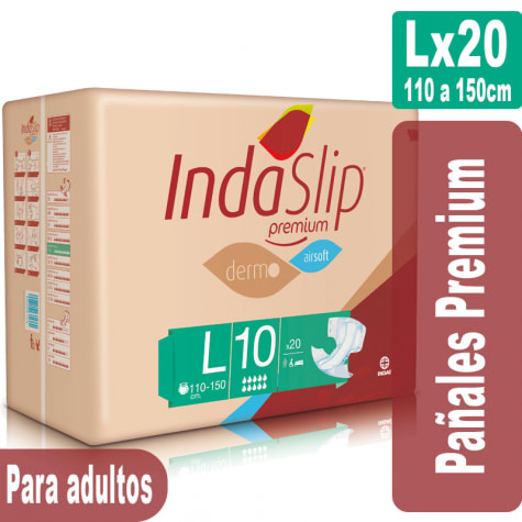 PAÑAL ADULTO INDASLIP PREMIUM L8 X 20 un1