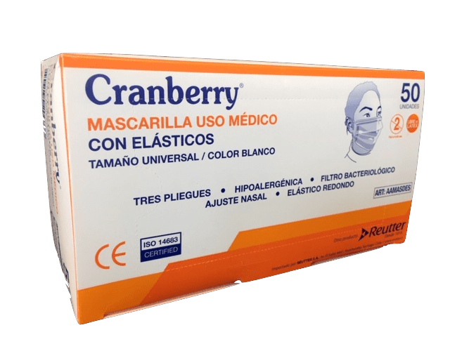 MASCARILLA 3P BLANCA C/ELASTICO Y FILTRO USO MEDICO X501