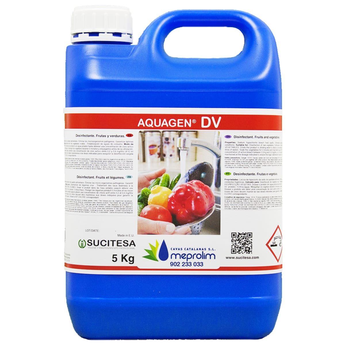 AQUAGEN DV BPA5 5 LTS (Desinfectante frutas y verduras clorado)1