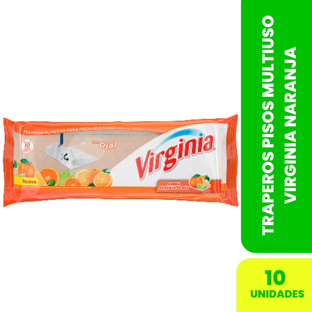 Traperos Pisos Multiuso Virginia Naranja 10u1