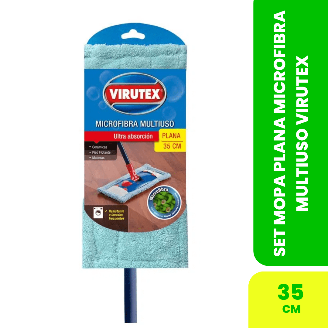 SET 35 CM MOPA PLANA MICROFIBRA MULTIUSO - VIRUTEX1