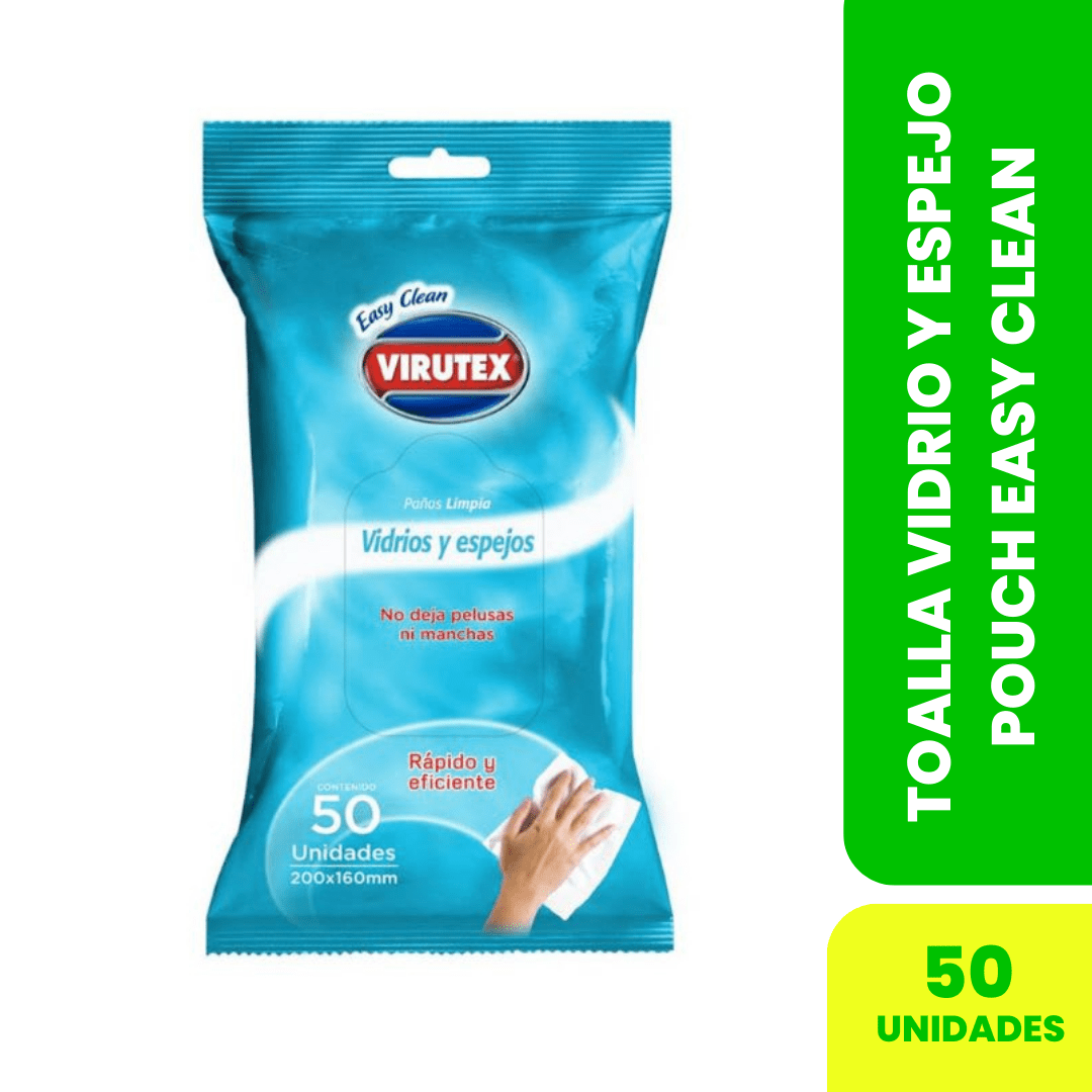 TOALLA VIDRIO Y ESPEJO POUCH  EASY CLEAN-VIRUTEX  50 UN1