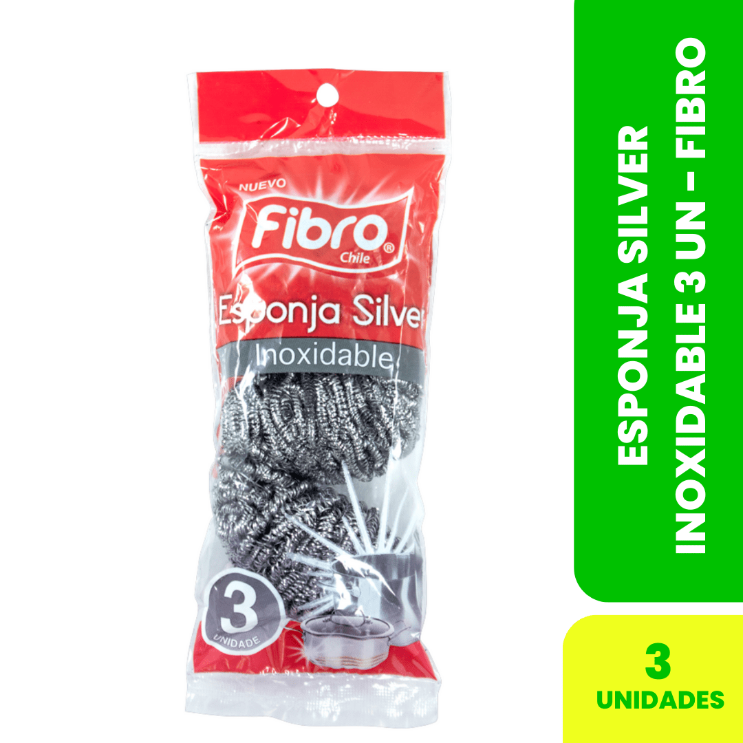 ESPONJA SILVER INOXIDABLE FIBRO X 3 UN1