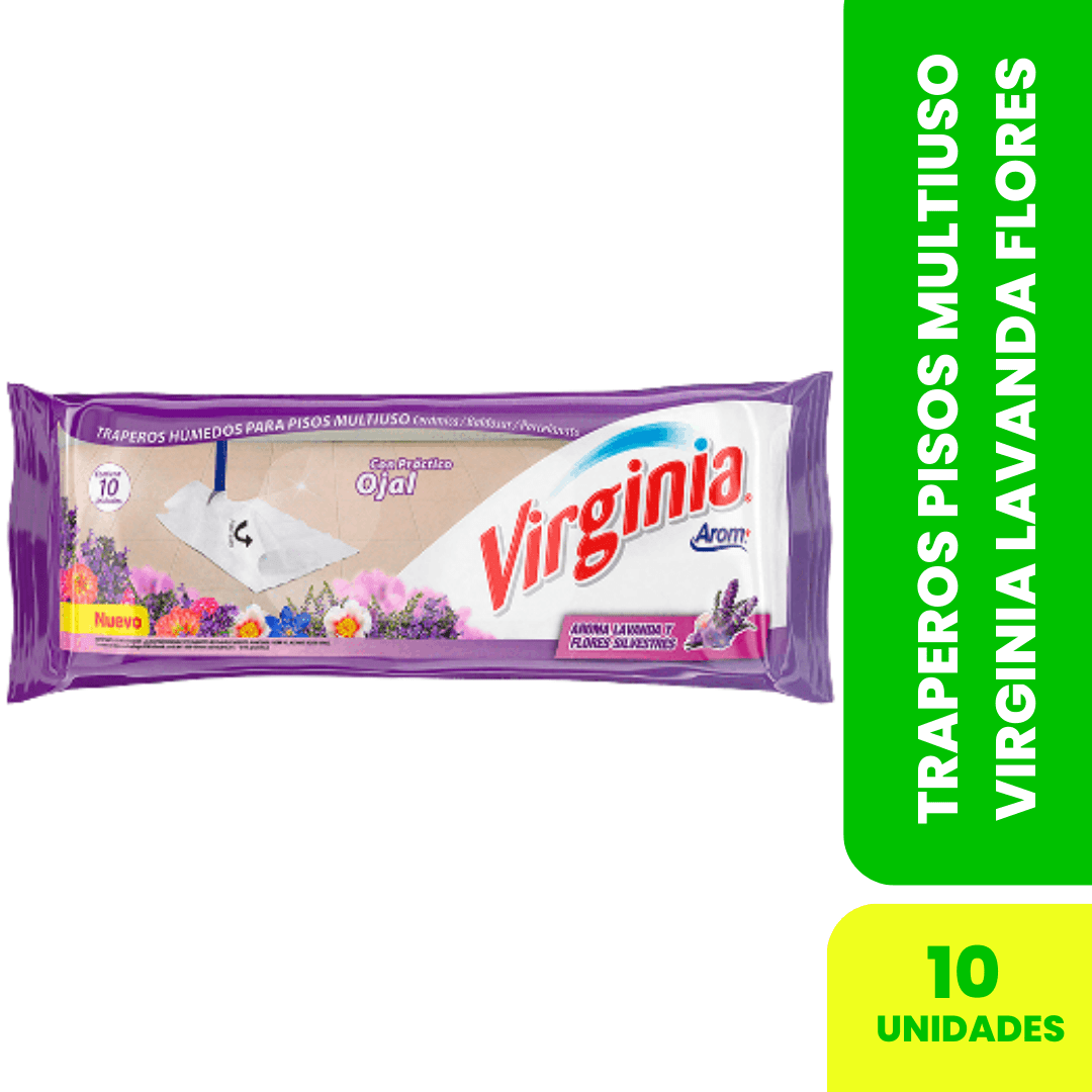 Traperos Pisos Multiuso Virginia Lavanda Flores 10u1