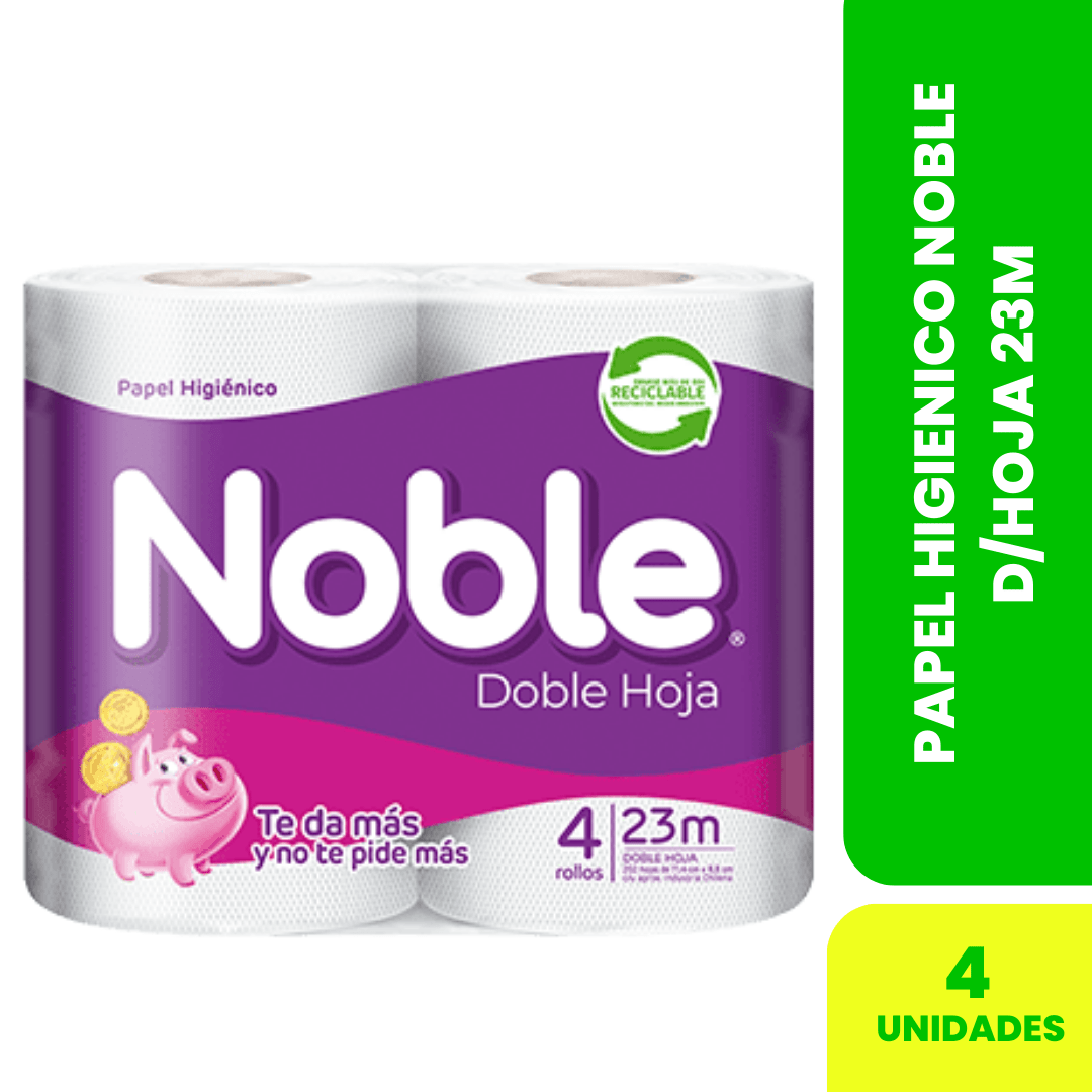 PAPEL HIGIENICO NOBLE D/HOJA 23M X41