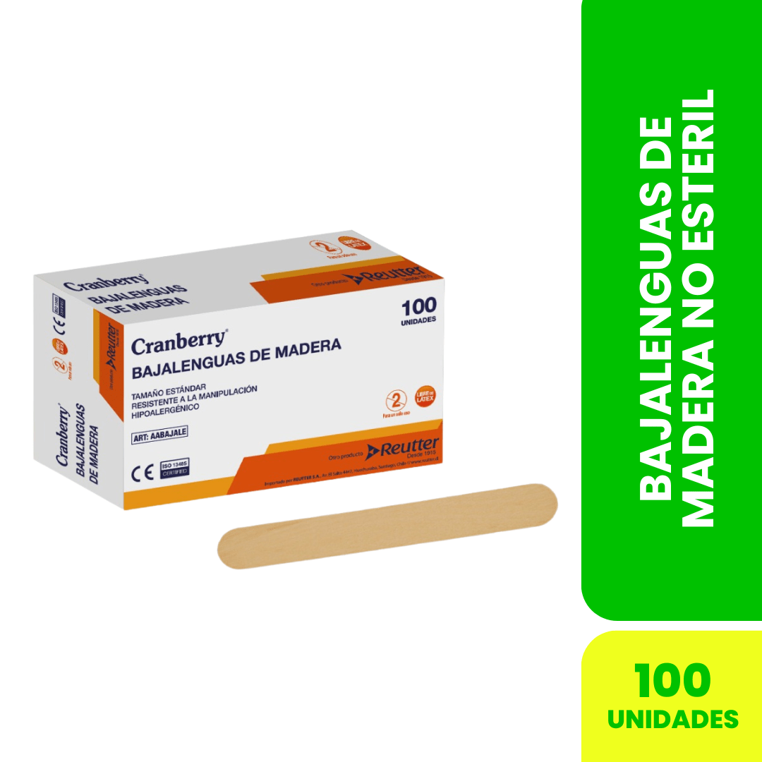 BAJA LENGUAS DE MADERA CRANBERRY 100UN1