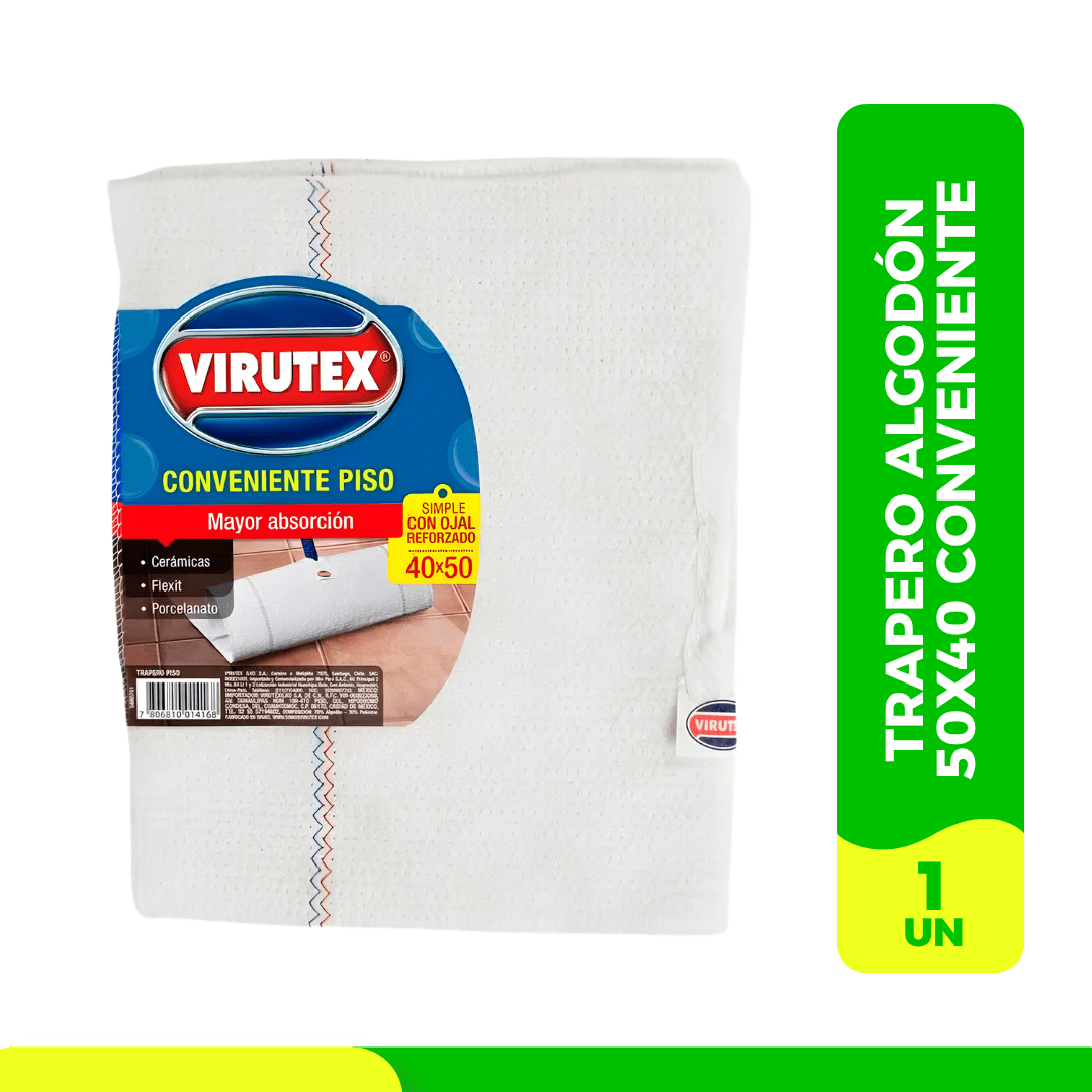 TRAPERO ALGODÓN 50X40 CONVENIENTE VIRUTEX1