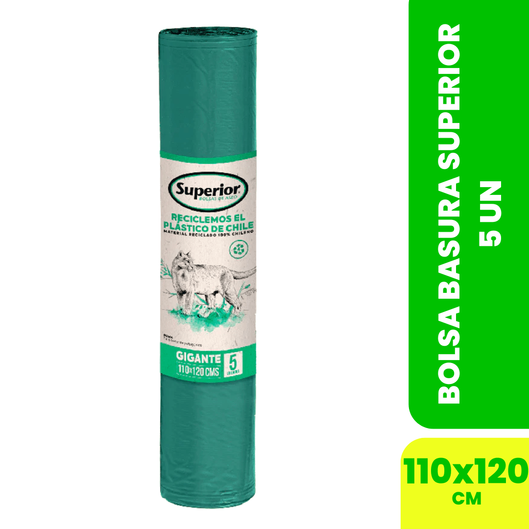 BOLSA BASURA SUPERIOR C/P 110 X 120 5UN1