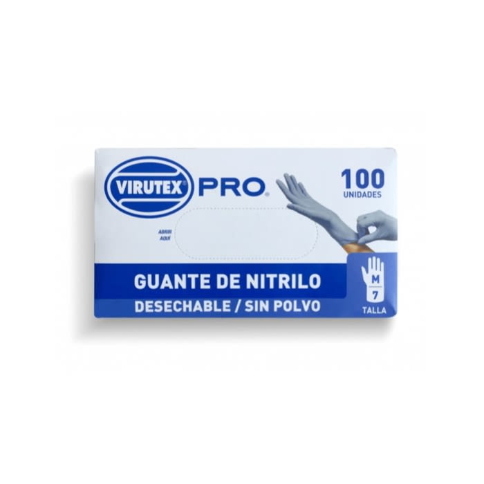 GUANTE NITRILO S/POLVO   AZUL M - VTX PRO1