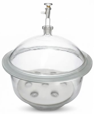 Desecador transparente de Vidrio con Llave para Vacío 350mm (INC IGV)1