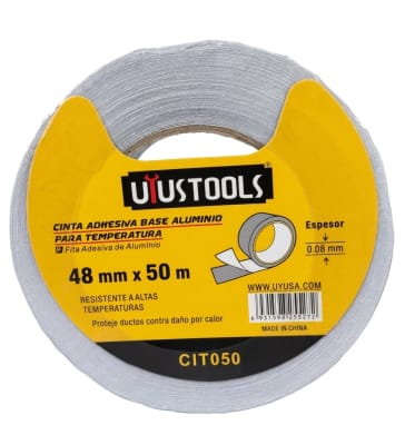 CINTA ADHESIVA BASE ALUMINIO PARA TEMPERATURA 48MM X 50M ( INC IGV )1