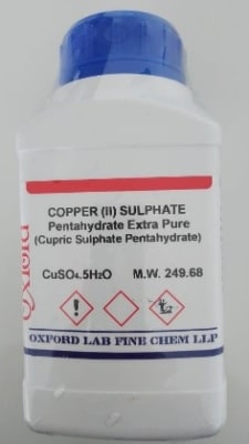 COPPER (II) SULPHATE Pentahydrate 98.5% Extra Pure (Inc.IGV)