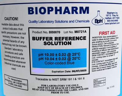 Solución Buffer pH 10.00 traceable to NIST SRM (Inc.IGV)
