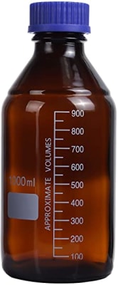 Botella de Reactivo con Tapa Rosca Azul 1000 ML (Ámbar) (Inc. IGV)