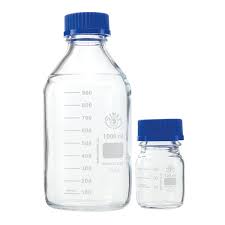 Botella de Reactivo con Tapa Rosca Azul (Transparente) (Inc. IGV)