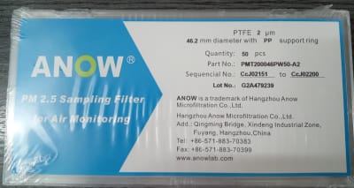 Filtro de Membrana para PM 2.5 PTFE hidrofóbico 2.0 um, 46.2mm 50 pcs/ caja(Inc. IGV)