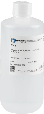 100 ppm Fluoride Stable Elements ICP Standard 500ML-INORGANIC VENTURES,CCS-5-500ML (INC IGV)