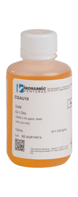 1,000ug/mL GOLD 125mL  ISO 17034 (INC IGV)1