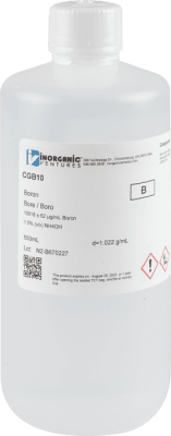 10,000ug/mL BORON 500mL-  ISO 17034 (INC IGV)