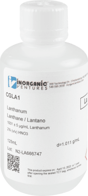 1000ug/mL LANTHANUM 125mL ISO 17034 (INC IGV)1