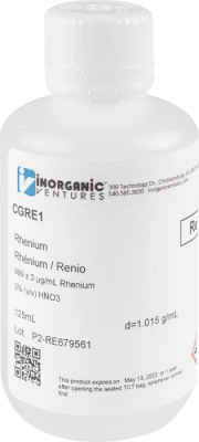 1000ug/mL RHENIUM 125ML-INORGANIC VENTURES, CGRE1-125ML (INC IGV)