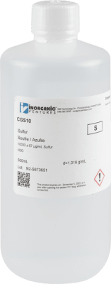 10,000ug/mL SULFUR 500mL ISO 17034 (INC IGV)1