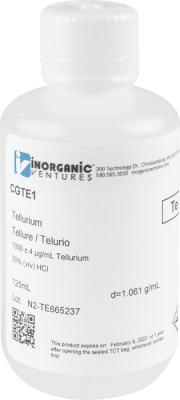 1000ug/mL TELLURIUM 125mL ISO 17034 (INC IGV)