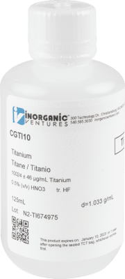 10,000ug/mL TITANIUM 125mL ISO 17034 (INC IGV)
