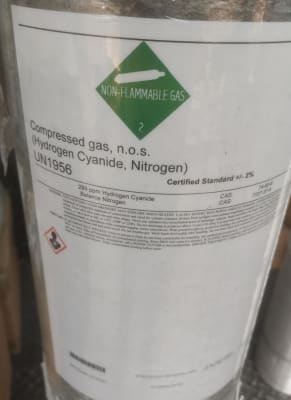 BALON DE GAS COMPRIMIDO Cianuro de Hidrogeno (INC IGV)