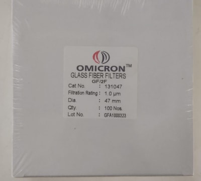 Filtro De Fibra De Vidrio No Estéril de 1.0um  47 Mm. 100/PK.