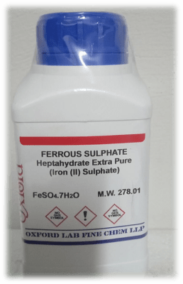 FERROUS SULPHATE HEPTAHYDRATE 98.5% EXTRA PURE (Inc IGV)