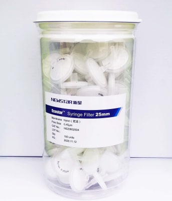 Filtro Jeringa NYLON 25mm. 100/pk. (Inc. IGV)