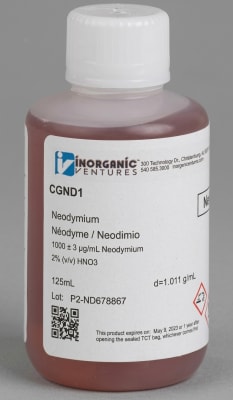 1000ug/mL NEODYMIUM 125mL (INC IGV)