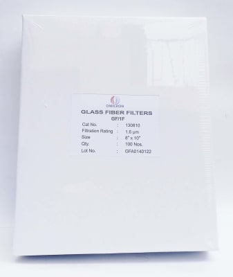 Omicron Glass Fiber Filters GF/1F 8'' x 10''. 100/caja.(Inc. IGV)