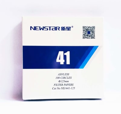 Papel Filtro Ashless Grado 41 125 MM (100 pcs/pack).(Inc. IGV)