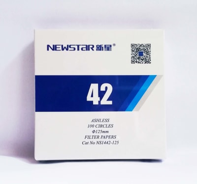 Papel Filtro Ashless Grado 42 125 MM (100 pcs/pack) (Inc. IGV)1