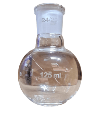 BALON DE BASE PLANA 125ML DE VIDRIO 24/29 (INC IGV)