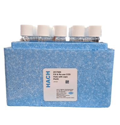 VIALS WITH CAPS PK/25-HACH, 2517600 (INC IGV)