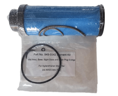 ELEMENT KIT C/W HEAD, BASE, SIGHT GLASS AND DRAIN PLUG O-RINGS-ALTERNATIVE, 949-9342 (INC IGV)1
