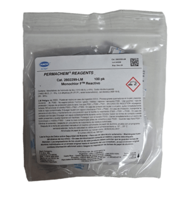 SOBRES DE REACTIVO EN POLVO MONOCHLOR G PK/100-HACH,2802299 (INC IGV)1